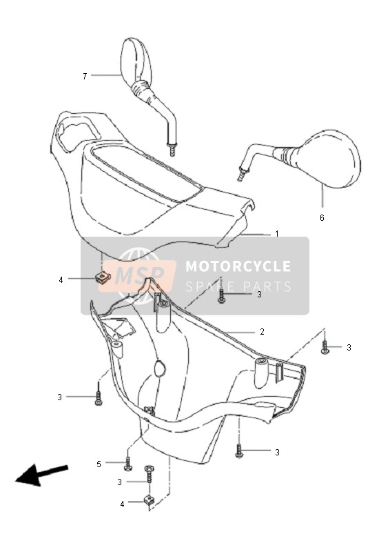 Yamaha CW50 BWS 2010 Cowling 1 for a 2010 Yamaha CW50 BWS